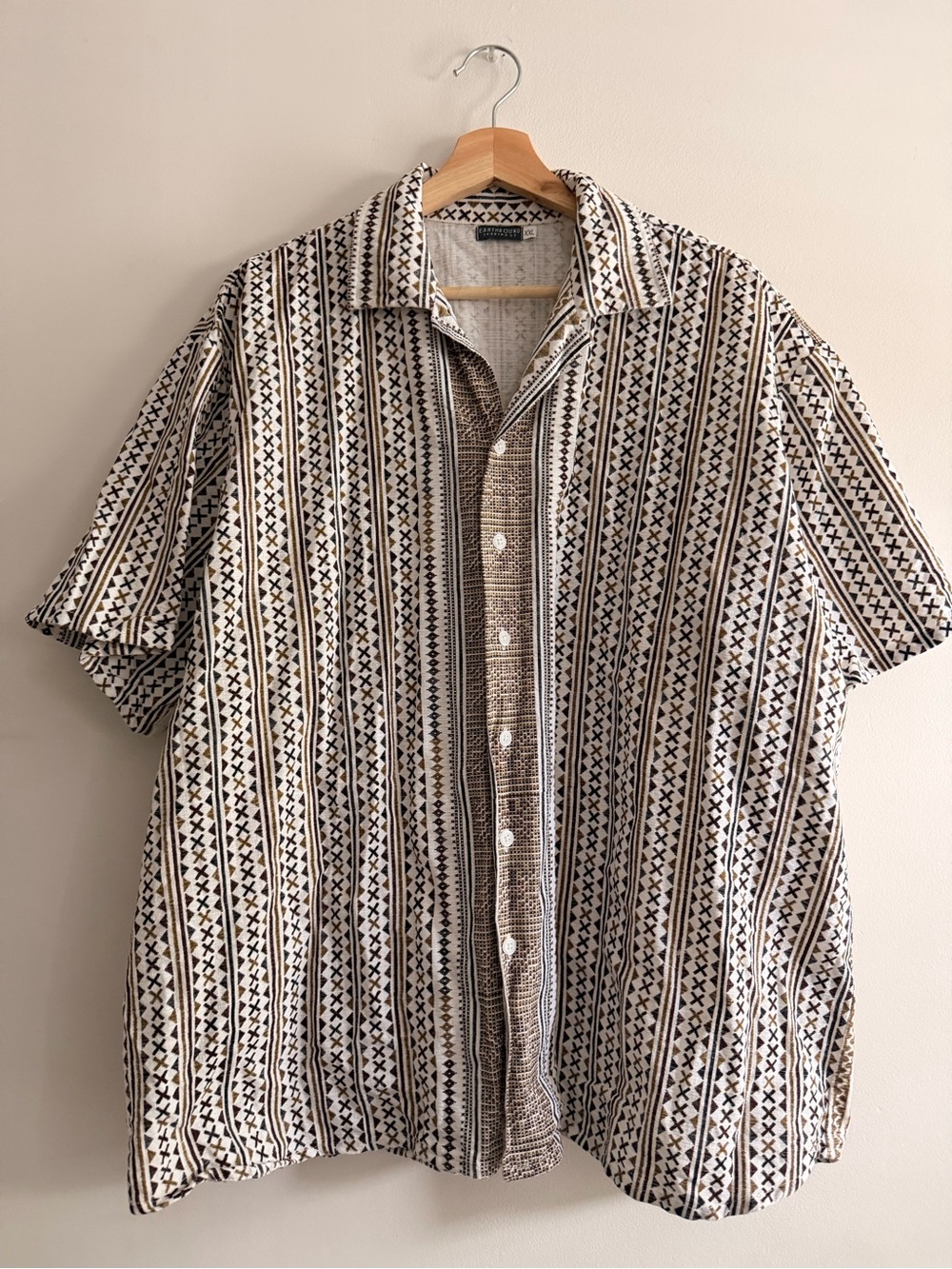 Men's Tribal Patterned Button-Up